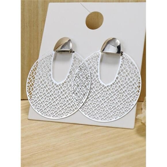 Fashionable Hollow Out Circle Earrings - Picture 4 of 7